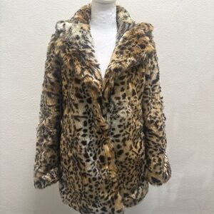 Forever 21 Faux Fur Animal Print Coat